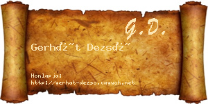 Gerhát Dezső névjegykártya